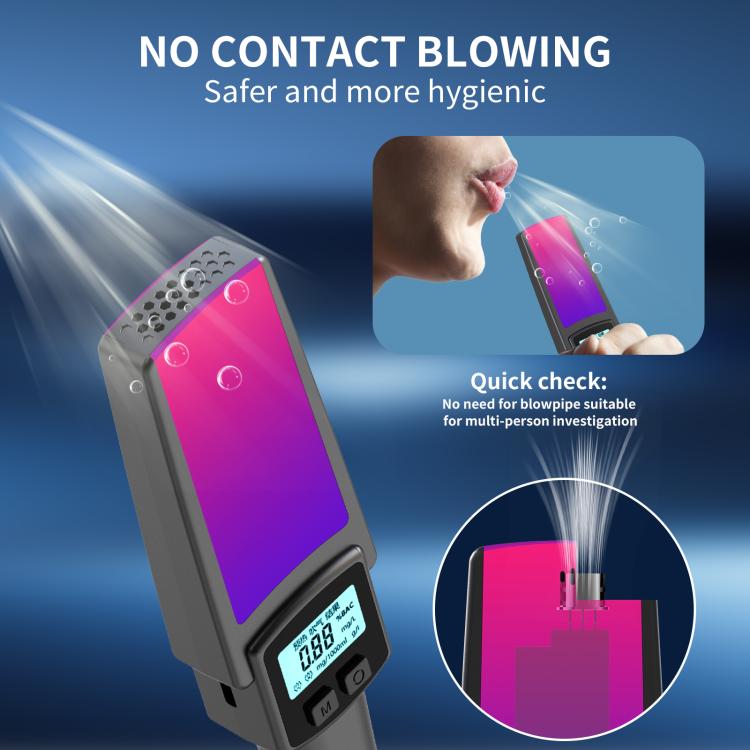 HD Digital Display Blow-type Alcohol Tester with Flashing Emergency Light, 803