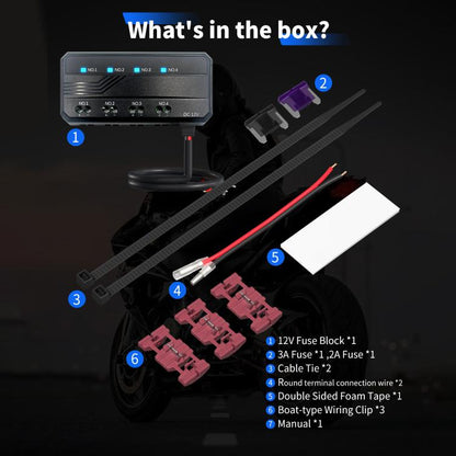 12V Universal Motorcycle Fuse Box Relay Quick Connector Kit