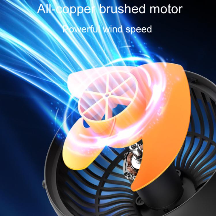 F4505 Ventilateur de voiture à triple tête rotative 3 voies pliable, port USB 5V, port allume-cigare 12V, port allume-cigare 24V