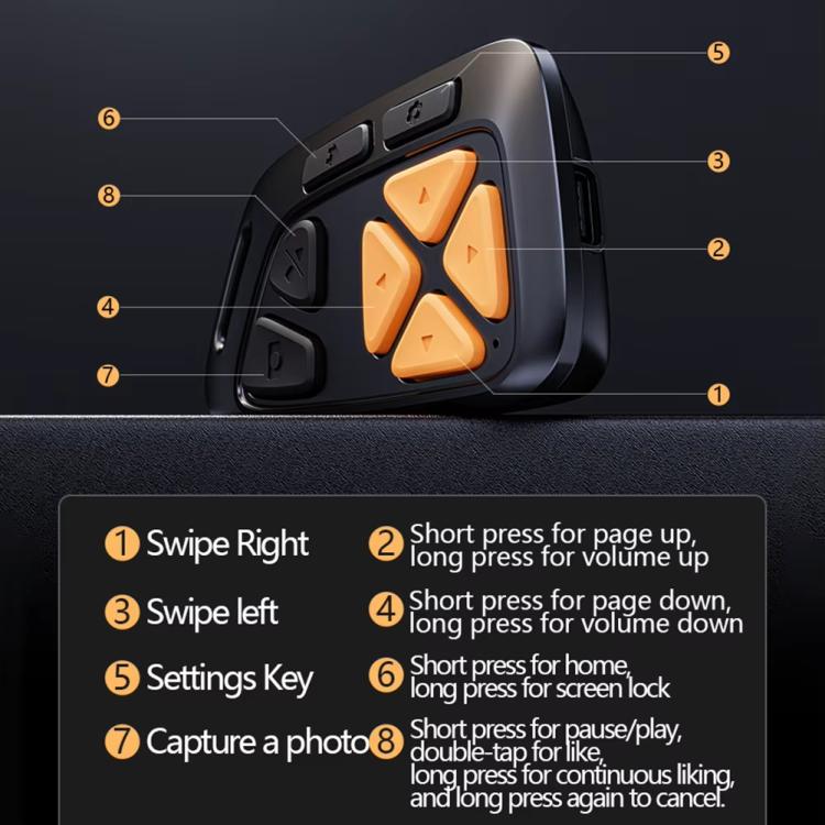 Smartphone Wireless Bluetooth Remote Control Camera Shutter E-Book Page Turner, TikTok Shorts Likes