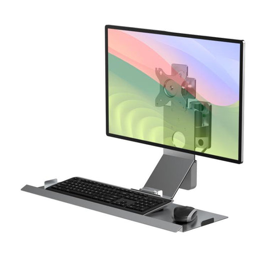 Soporte para monitor, equipo industrial, gabinete, montaje en pared, soporte todo en uno, soporte para mouse y teclado, bandeja WKS-1 de 21 x 60 cm, plateada, bandeja WKS-1 de 21 x 60 cm, negra, bandeja WKS-2 de 21 x 60 cm, plateada, bandeja WKS-2 de 21 x 60 cm, negra