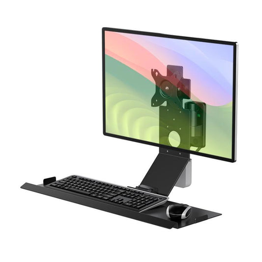 Soporte para monitor, equipo industrial, gabinete, montaje en pared, soporte todo en uno, soporte para mouse y teclado, bandeja WKS-1 de 21 x 60 cm, plateada, bandeja WKS-1 de 21 x 60 cm, negra, bandeja WKS-2 de 21 x 60 cm, plateada, bandeja WKS-2 de 21 x 60 cm, negra