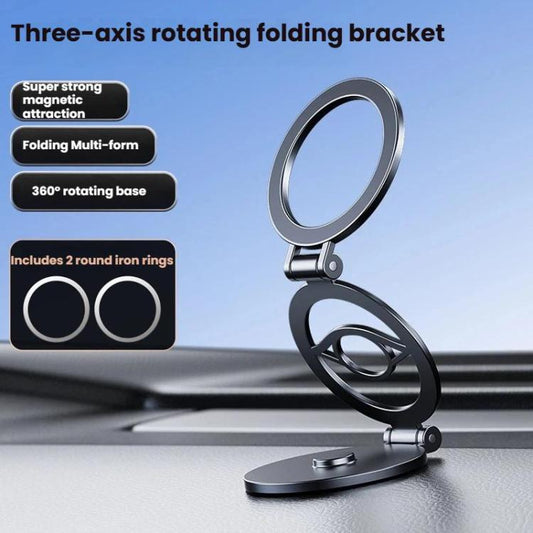 Soporte magnético para teléfono con rotación de 360 grados y 3 ejes, multifuncional, plegable, para navegación de coche, D61