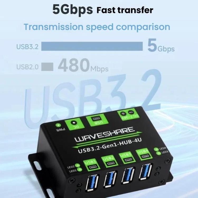 4 Way USB 3.2 Hub 1 To 4 Metal Case Extender, 27837