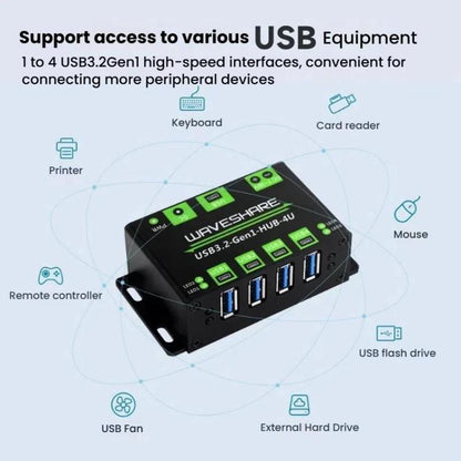 4 Way USB 3.2 Hub 1 To 4 Metal Case Extender, 27837