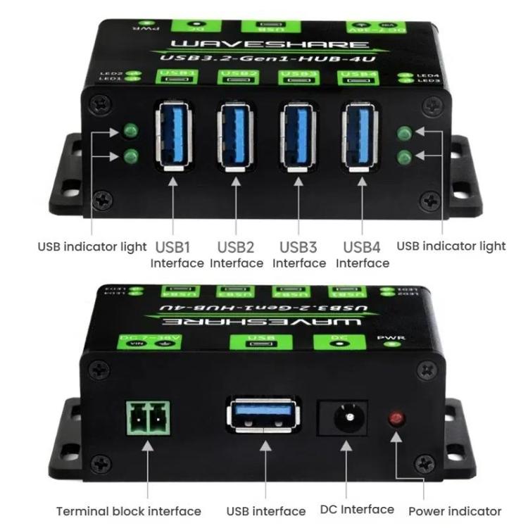 4 Way USB 3.2 Hub 1 To 4 Metal Case Extender, 27837