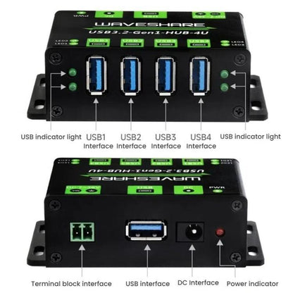 4 Way USB 3.2 Hub 1 To 4 Metal Case Extender, 27837