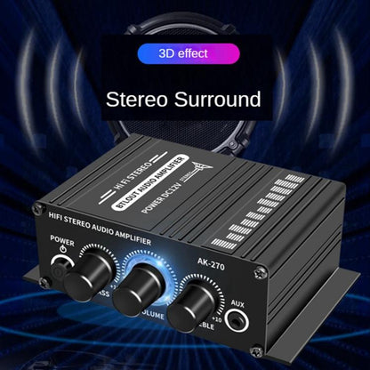 Car Home Stereo Mini Amplifier, AK270, AK270 With DC Line