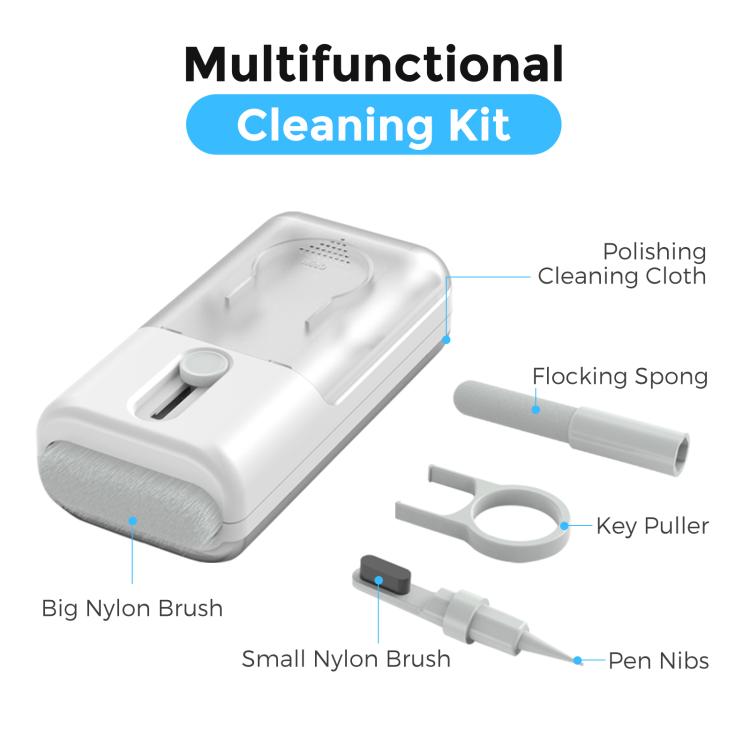 AhaStyle WG93 6 In 1 Earphone Phone Keyboard Multi-Functional Cleaning Tools, WG93