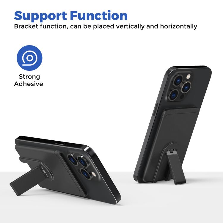 AhaStyle WG133 Adhesive Silicone Cell Phone Card Holder Phone Back Sticker Storage Bag, Adhesive With Stand
