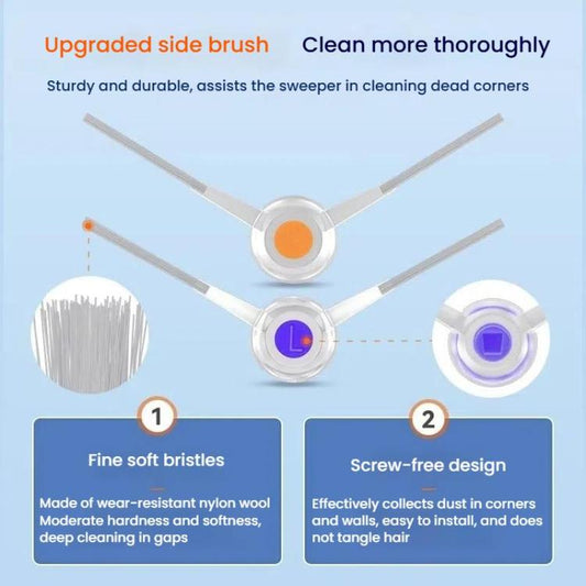 ملحقات روبوت الكنس، زوج واحد من الفرش الجانبية لروبوت ناروال شياوياو 001 / إصدار جمع الغبار الخفيف، زوج واحد من الفرش الجانبية لروبوت ناروال شياوياو 001 ماكس، زوج واحد من الفرش الجانبية لروبوت ناروال شياوياو 001 / J4 / J4 لايت / J3 / J2 / J1 غراي راغ...