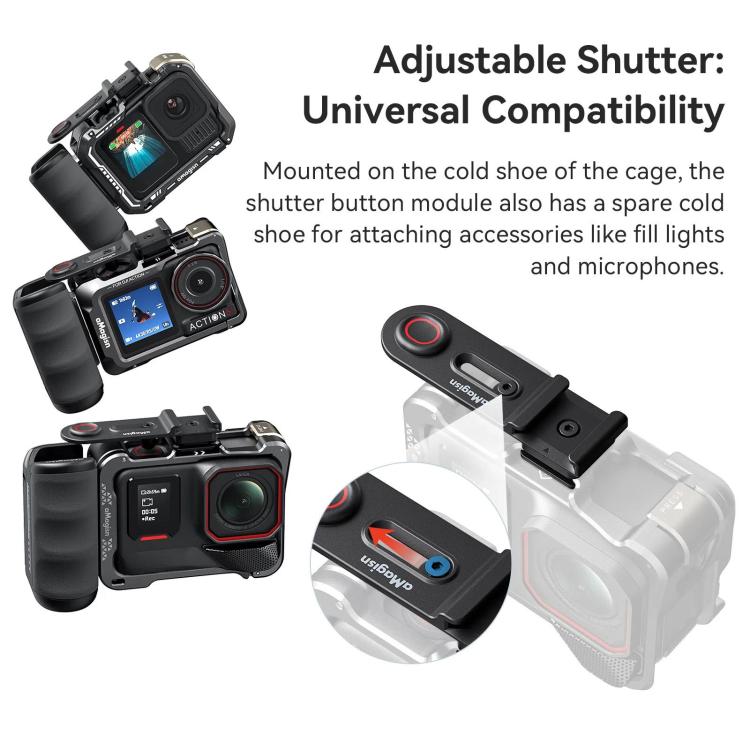 aMagisn Xplorer Grip Kit Street Vlogging Handle For Insta360, DJI Action, and GoPro Hero Series Action Cameras, For Insta360, DJI Action, and GoPro