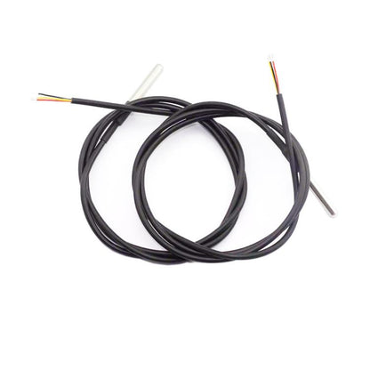 2pcs /Pack DS18B20 Waterproof Temperature Sensor Probe Stainless Steel Encapsulated 1m Cable