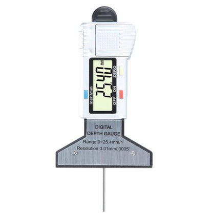 Règle de mesure de profondeur numérique Syntek 0-25mm, jauge électronique de profondeur de pneu, noir, argent