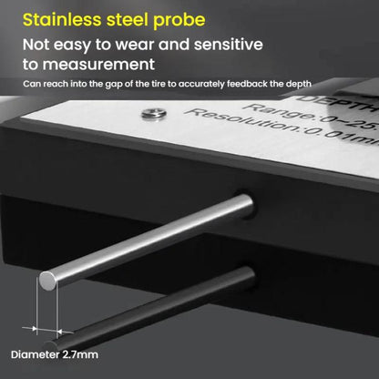 Règle de mesure de profondeur numérique Syntek 0-25mm, jauge électronique de profondeur de pneu, noir, argent