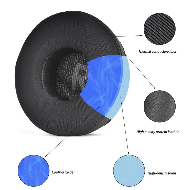 For Sony WH-CH500 / WH-CH510 Headset 1pair Ice-Cool Replacement Ear Cushions, Ice-Cool Black