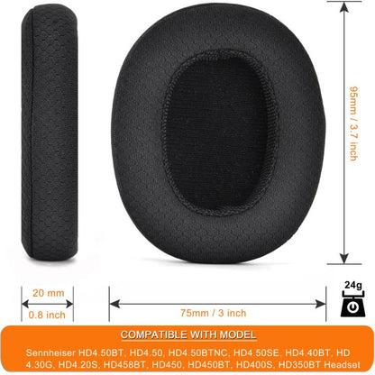 1pair Ear Cushions For Sennheiser HD 4.50BT, HD 4.50, HD 4.50BTNC, HD 4.50SE, HD 4.40BT, HD 4.30G, HD 4.20S, HD 458BT, HD 450, HD 450BT, HD 400S, HD 350BT