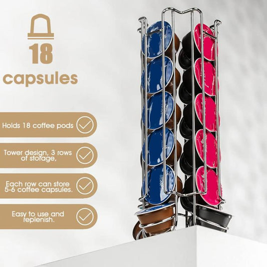For Nespresso Dolce Gusto OASISWJ YZ1312 18pcs Coffee Capsule Organizer, YZ1312
