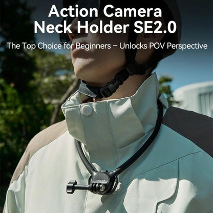 TELESIN Action Camera Neck Holder SE2.0 POV Perspective Bracket With Adjustable Chest Strap, SE2.0 Black, SE2.0 Gray