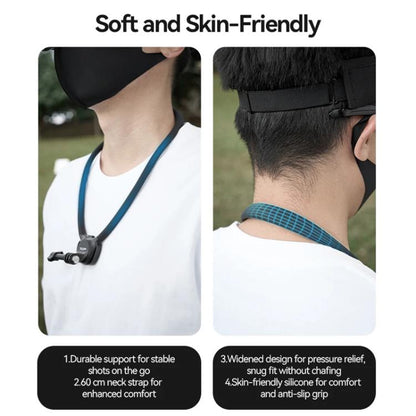TELESIN Action Camera Neck Holder SE2.0 POV Perspective Bracket With Adjustable Chest Strap, SE2.0 Black, SE2.0 Gray