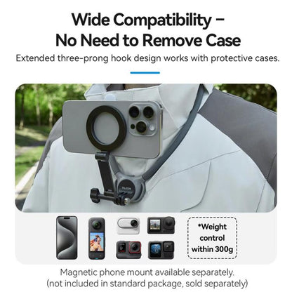 TELESIN Action Camera Neck Holder SE2.0 POV Perspective Bracket With Adjustable Chest Strap, SE2.0 Black, SE2.0 Gray