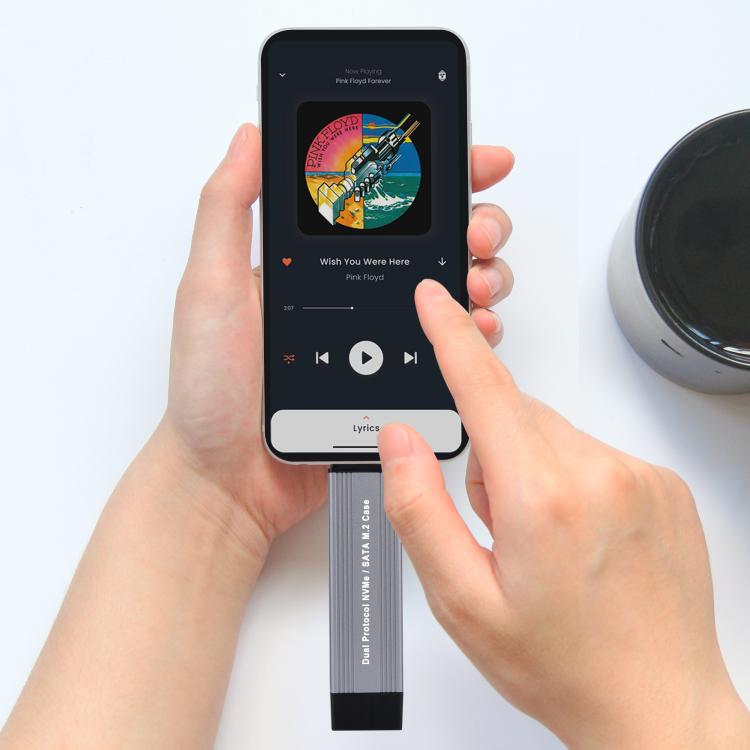 10Gbps USB3.1 Gen2 NVMe Hard Drive Enclosure With Direct Plug USB + Type-C Dual Interface, M.2 NVMe, 2230/2242 NVMe, NVMe / SATA M.2