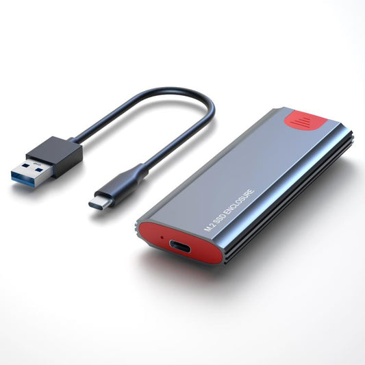 M.2 NVMe/SATA SSD Enclosure USB-C 10Gbps External Case Supports Up To 2TB, With USB-A To Type-C Cable, With Type-C Cable, With 2 Cables, With 2-in-1 Cable