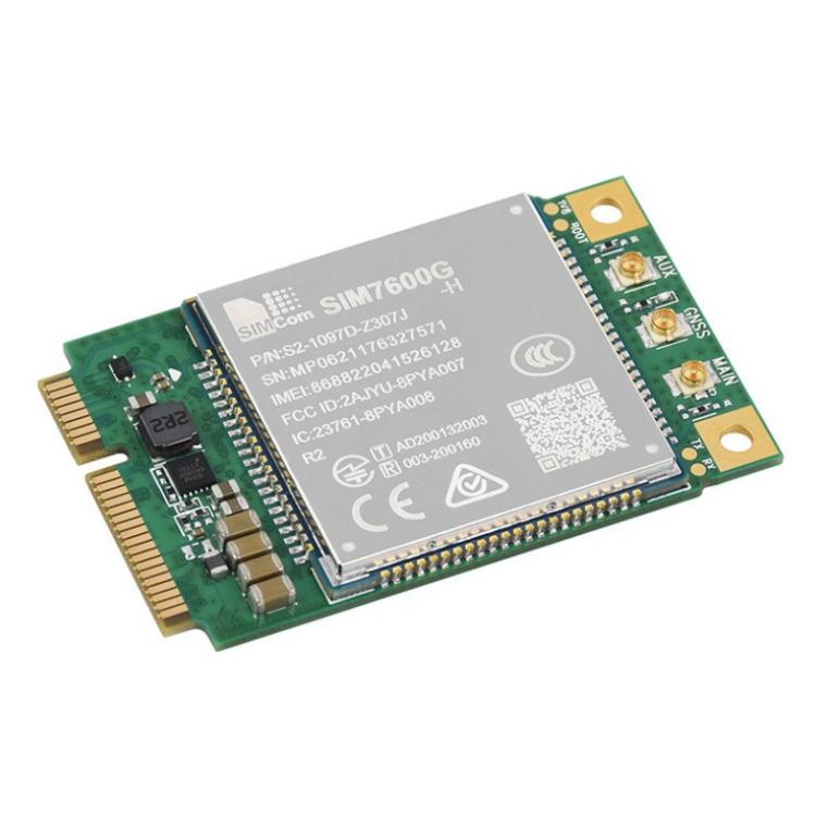 SIMCom SIM7600G-H-PCIE 4G LTE Cat-4 Module, Global Coverage, GNSS, Mini-PCIe Connector
