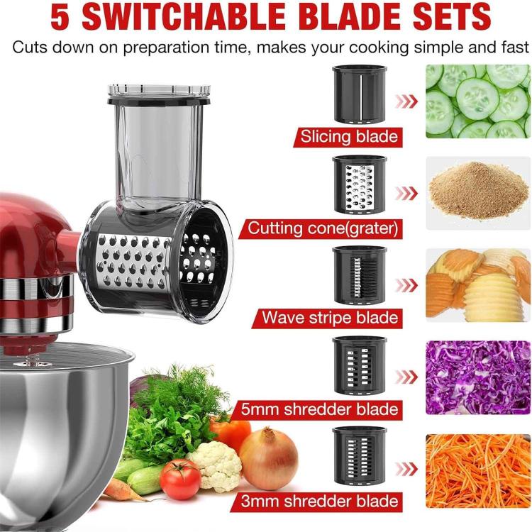 Multi-Functional Slicing & Shredding Set For KitchenAid Stand Mixers & Cuisinart SM-50 Series, Slicing & Shredding Set