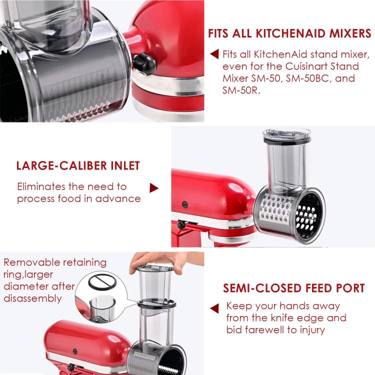 Multi-Functional Slicing & Shredding Set For KitchenAid Stand Mixers & Cuisinart SM-50 Series, Slicing & Shredding Set