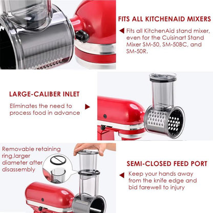Multi-Functional Slicing & Shredding Set For KitchenAid Stand Mixers & Cuisinart SM-50 Series, Slicing & Shredding Set