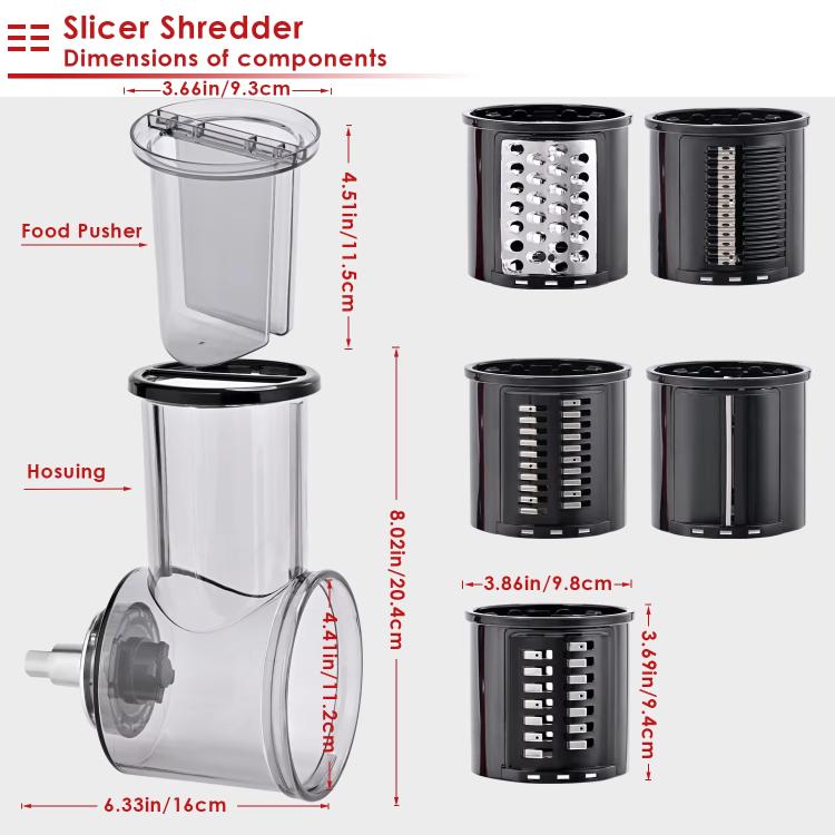 Multi-Functional Slicing & Shredding Set For KitchenAid Stand Mixers & Cuisinart SM-50 Series, Slicing & Shredding Set