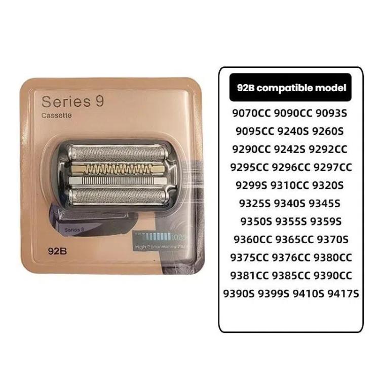For Braun 9 Series Razor Head Assemblies, 92B Gold, 94M Gold, 92B Original Gold, 92S Original Gold