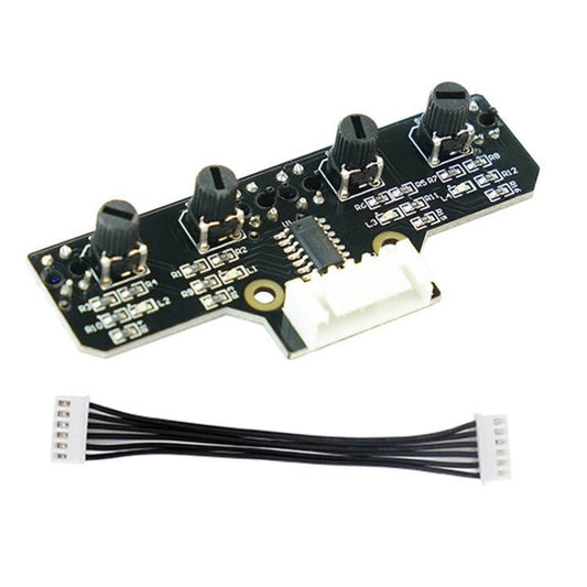 Yahboom 4 Channel Infrared Tracking Sensor Module For Smart Car Robot, Module, Module+ 6Pin Cable, With 6Pin Cable+16mm Copper Column, With 6Pin Cable+23mm Copper Column, Module+DuPont Cable, With DuPont Cable+16mm Copper Column                        ...