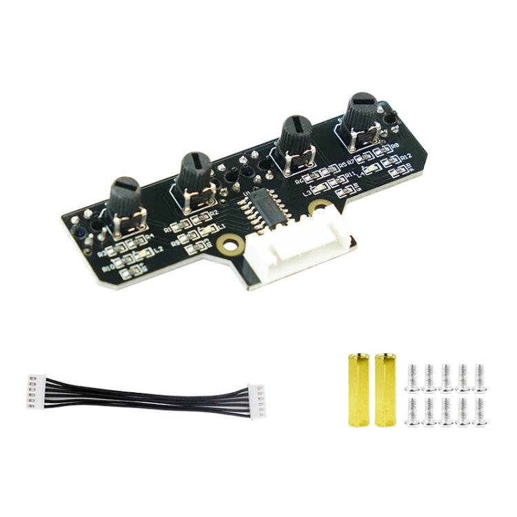 Yahboom 4 Channel Infrared Tracking Sensor Module For Smart Car Robot, Module, Module+ 6Pin Cable, With 6Pin Cable+16mm Copper Column, With 6Pin Cable+23mm Copper Column, Module+DuPont Cable, With DuPont Cable+16mm Copper Column                        ...
