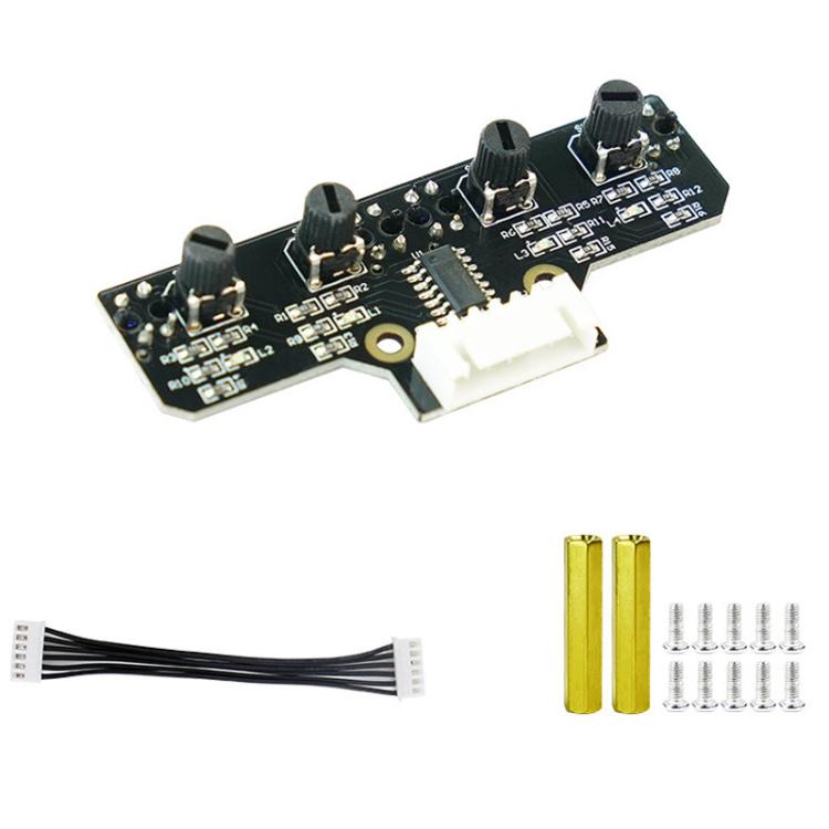 Yahboom 4 Channel Infrared Tracking Sensor Module For Smart Car Robot, Module, Module+ 6Pin Cable, With 6Pin Cable+16mm Copper Column, With 6Pin Cable+23mm Copper Column, Module+DuPont Cable, With DuPont Cable+16mm Copper Column������������������������...