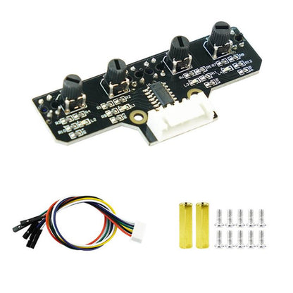 Yahboom 4 Channel Infrared Tracking Sensor Module For Smart Car Robot, Module, Module+ 6Pin Cable, With 6Pin Cable+16mm Copper Column, With 6Pin Cable+23mm Copper Column, Module+DuPont Cable, With DuPont Cable+16mm Copper Column                        ...