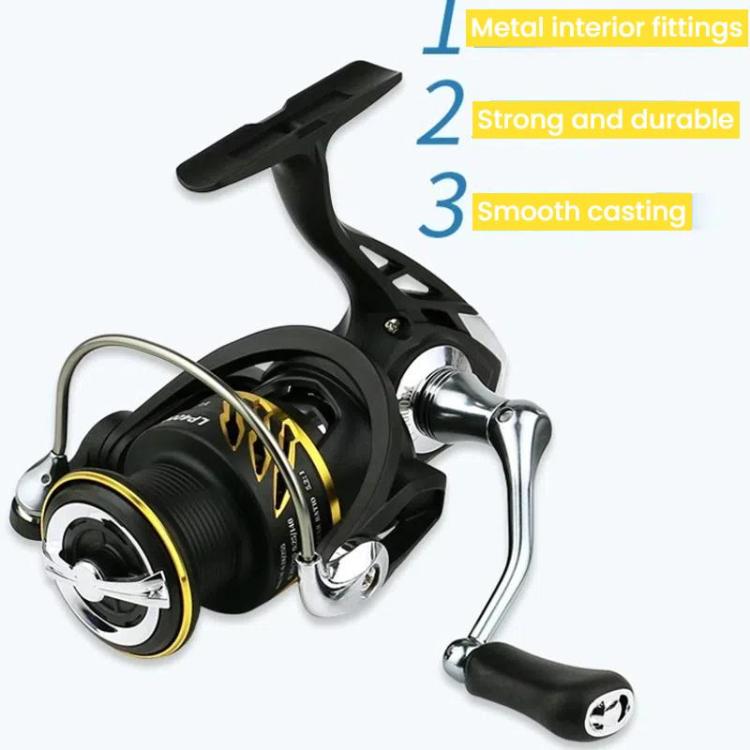 Zero-Gap Metal Spinning Fishing Reel 5.2:1 High-Speed Gear Ratio, YUMOSHI LP2000M, YUMOSHI LP3000M, YUMOSHI LP4000M, YUMOSHI LP5000M, YUMOSHI LP6000M, YUMOSHI LP7000M