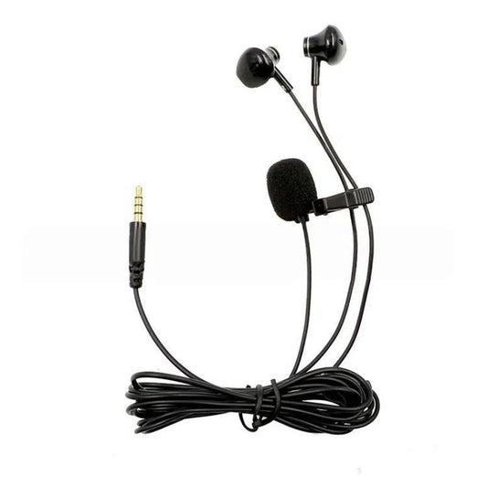 3.5mm TRRS Lapel Microphone With Earphone Stereo Live Monitoring Headphones, 1.2m, 1.5m, 2m