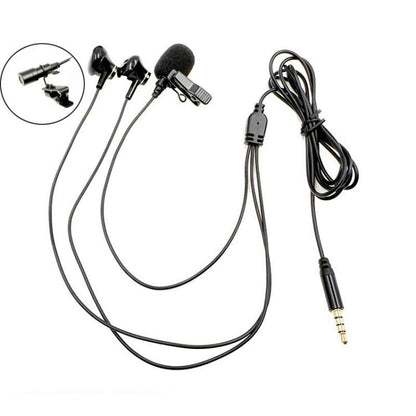 3.5mm TRRS Lapel Microphone With Earphone Stereo Live Monitoring Headphones, 1.2m, 1.5m, 2m