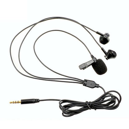 3.5mm TRRS Lapel Microphone With Earphone Stereo Live Monitoring Headphones, 1.2m, 1.5m, 2m