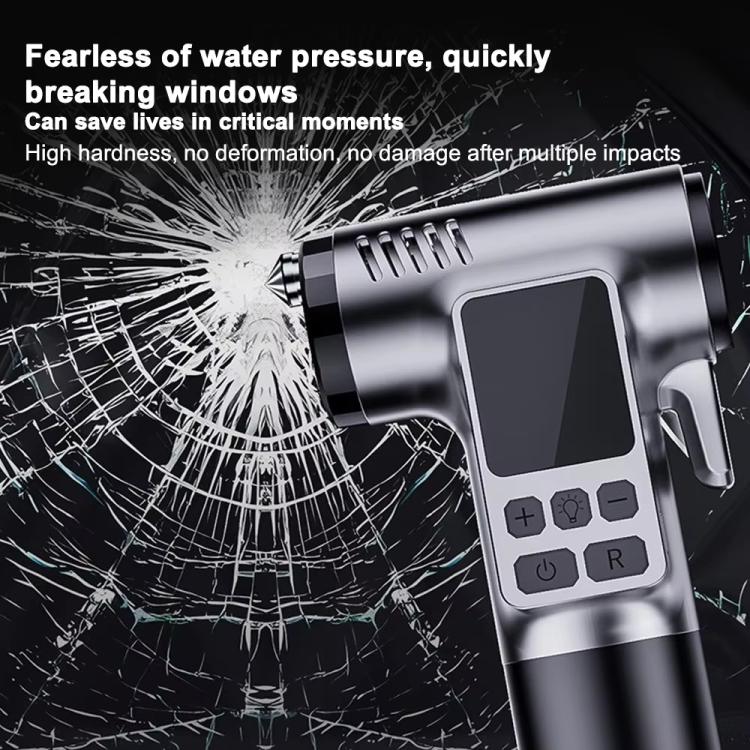 Car Air Pump With Window Breaker Cutting Tool Electric Portable Air Pump, ST-5529
