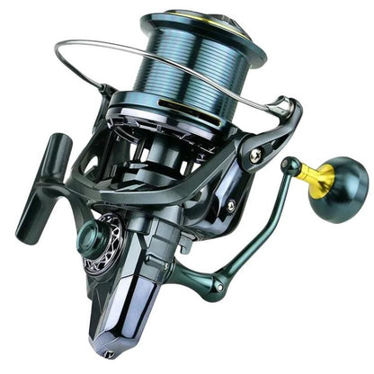 Moulinet à Tambour Fixe Entièrement Métallique à Structure à Vis Sans Jeu, Rapport de Transmission 4.7:1, Poignée Vissée pour Lancer de Surf et Ancrage, YUMOSHI TC9000, YUMOSHI TC10000, YUMOSHI TC12000, YUMOSHI TC14000
