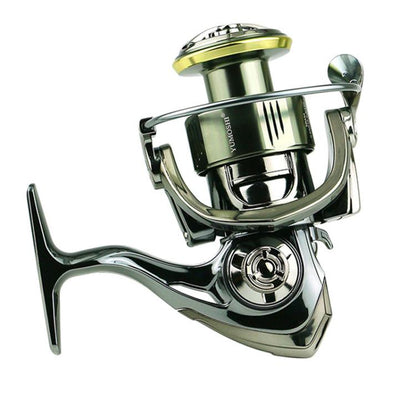 Moulinet spinning à double poignée avec conception équilibrée anti-tremblement et jeu nul, rapport d'engrenage de 5,2:1, YUMOSHI SE2000S, YUMOSHI SE2500, YUMOSHI SE3000, YUMOSHI SE4000