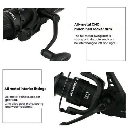 Dual Brake Fishing Reel Metal Shallow Spool & Zero-Gap Design for Long Casting, YUMOSHI KP3000, YUMOSHI KP4000, YUMOSHI KP5000, YUMOSHI KP6000, YUMOSHI KP7000, YUMOSHI KP8000