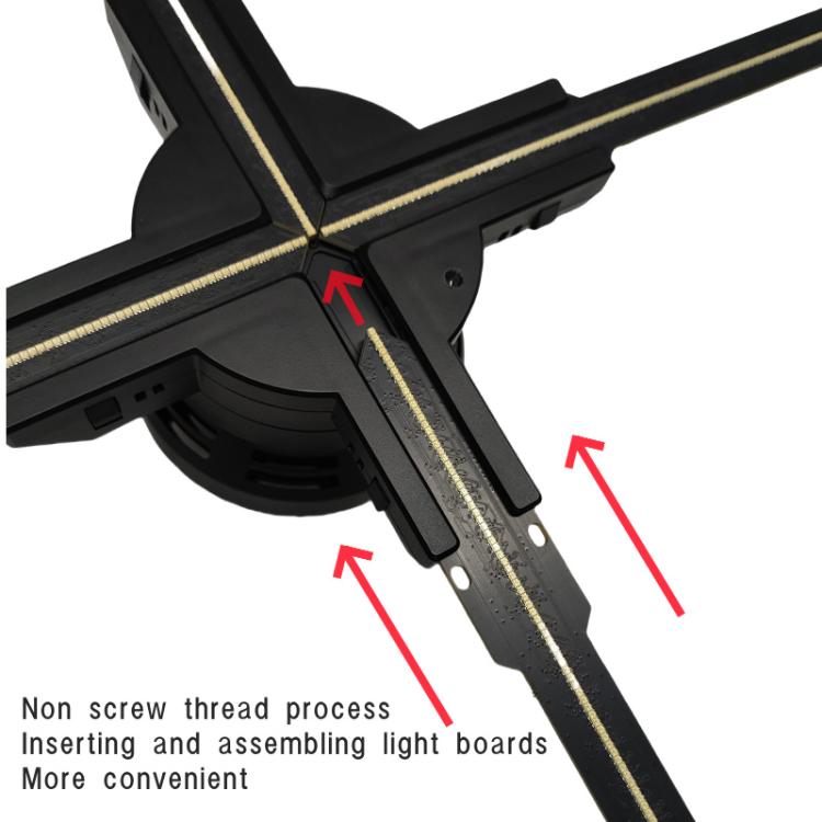 60cm 3D Holographic Fan with 1600x720 Resolution & 720 LEDs  WiFi/APP DIY Content Control, US Plug, EU Plug, UK Plug, AU Plug