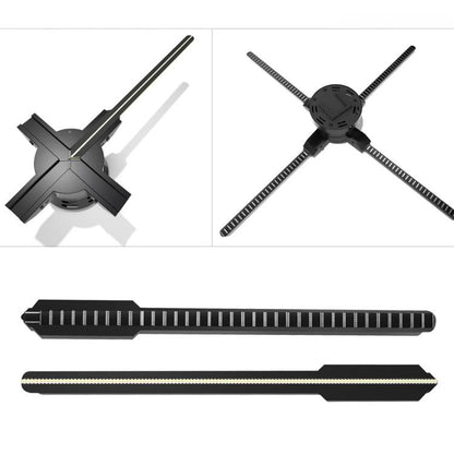 60cm 3D Holographic Fan with 1600x720 Resolution & 720 LEDs  WiFi/APP DIY Content Control, US Plug, EU Plug, UK Plug, AU Plug