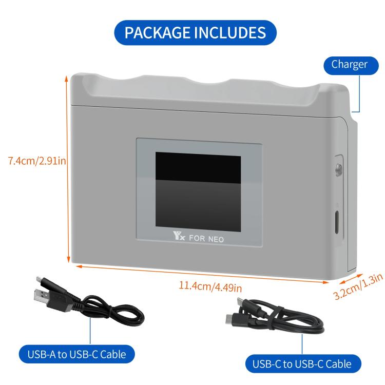 Pour chargeur de batterie DJI Neo, station de charge avec écran couleur à 3 voies YX, écran couleur Neo à 3 voies