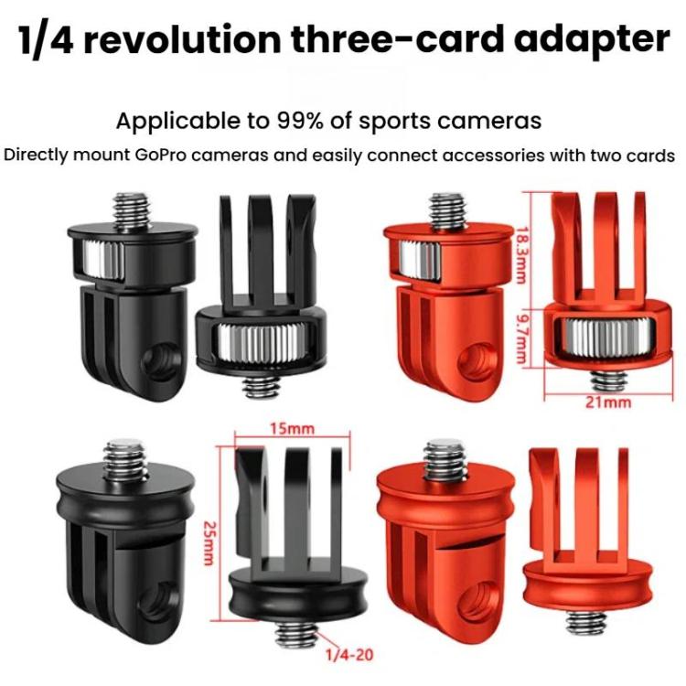 Three-Slot Adapter Camera Cage 360-Degree Rotating Connector Tripod 1/4 Inch Adapter, TFSM062, TFSM062-B, TFSM063, TFSM063-B, TFSM064, TFSM065, TFSM065-B