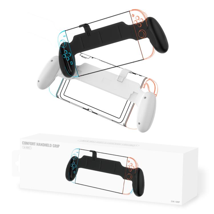 For Nintendo Switch 2 / Switch / Switch OLED Ergonomic Anti-Slip Grip Handle, JYS-NS2297 Black, JYS-NS2297 White